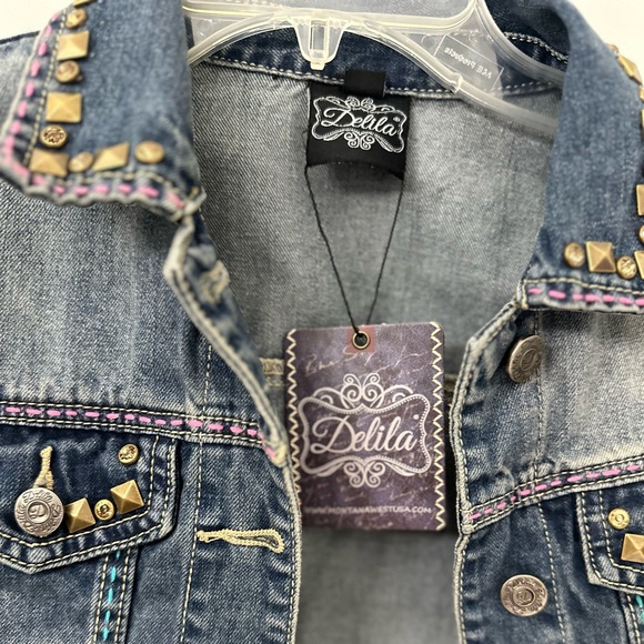 NWT Delia*s Blue embroidered button jacket size Small - Picture 3 of 10